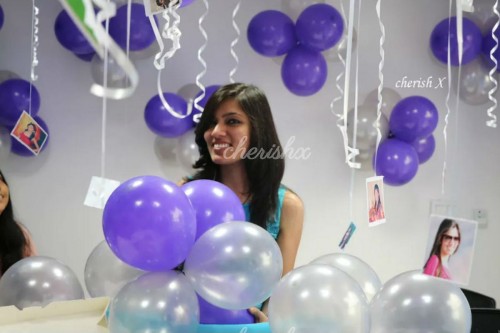 200 Balloon Decoration with ribbons and printed photos to celebrate wife's birthday