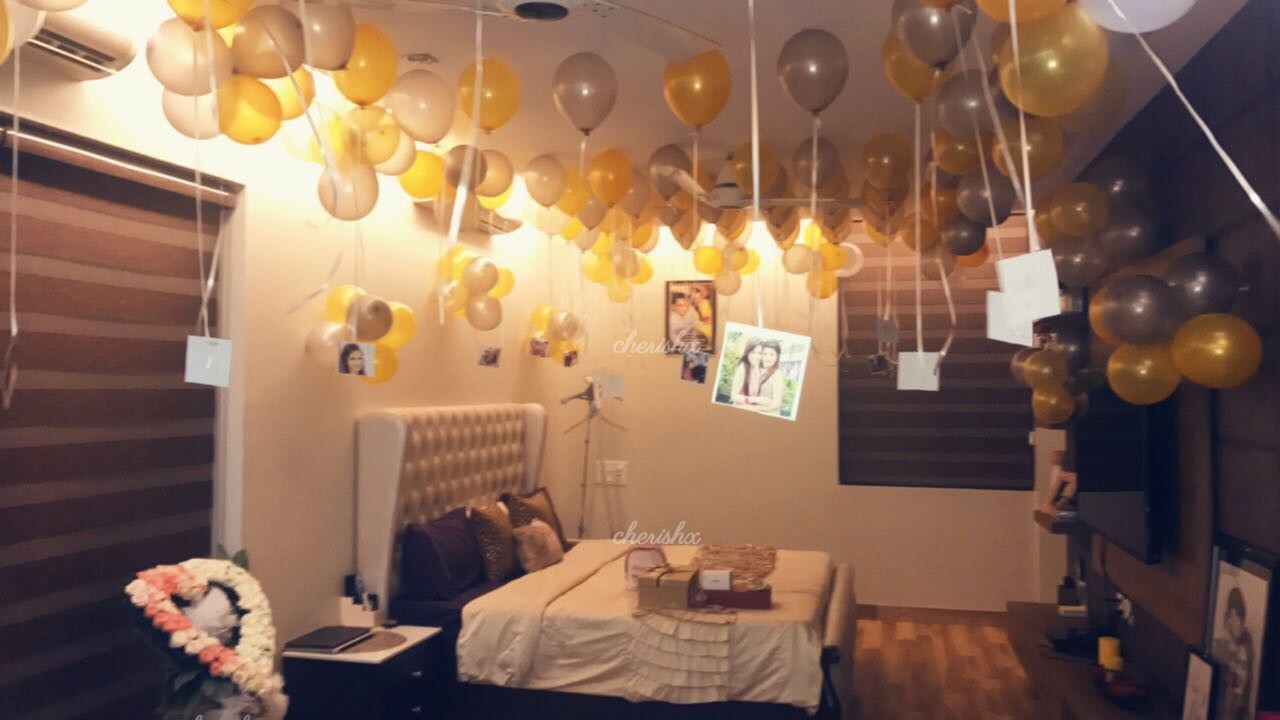 Balloon Surprise Decoration  at home Anniversary  Birthday  
