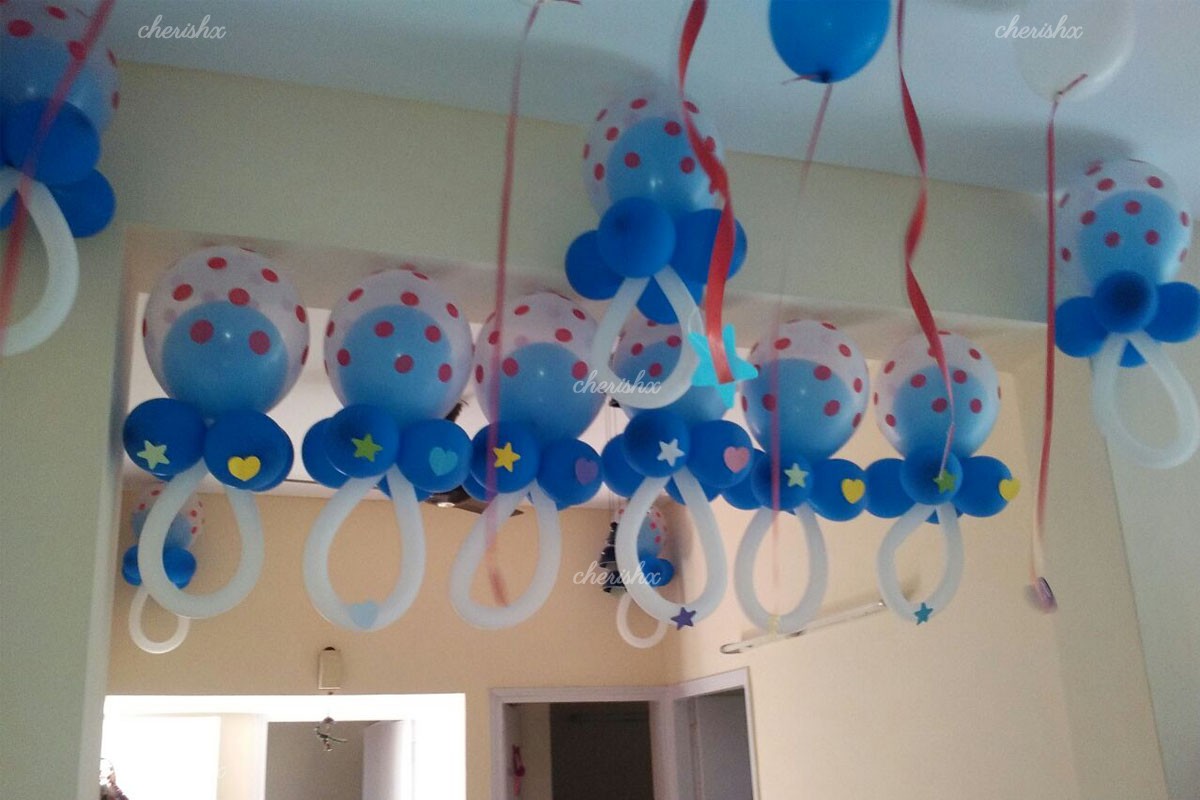 Blue & White Balloons Decoration for Baby Themed Event in Delhi
