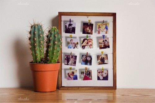 A personalised wooden strings frame gift to wish your close ones with.