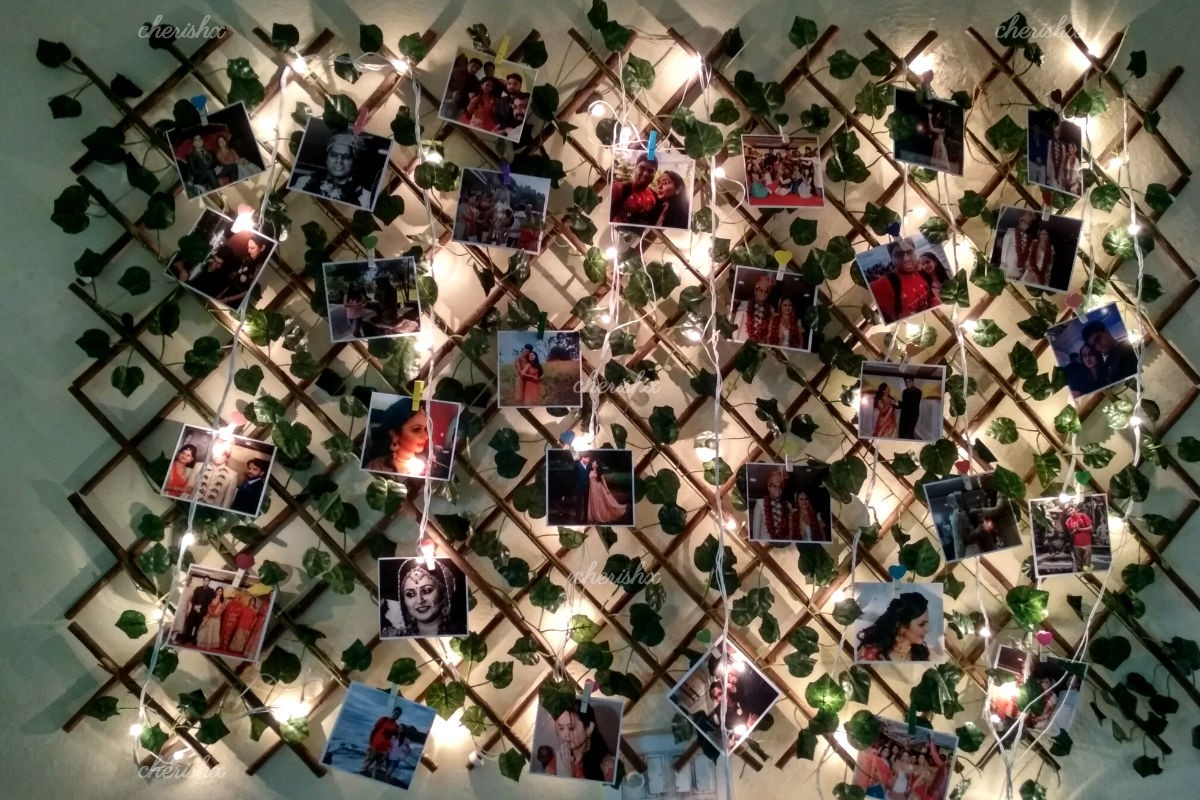 Valentine's day  customized Special Photo Wall with fairy lights 