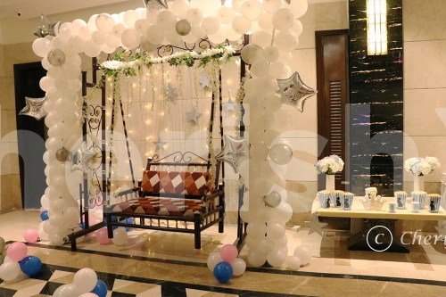 Beautiful Baby Shower Decorations in Elegant White Theme