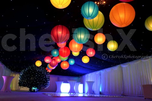 Colourful Paper Lanterns and Fairy Lights to make your Anniversary Celebrations memorable.