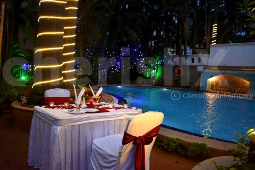 Book Candlelight Dinner table by the Poolside at Koramangala