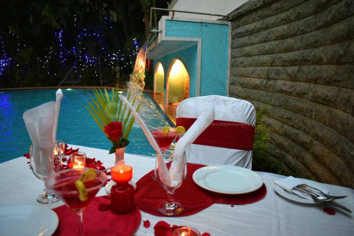 Table for 2 at the Poolside for a Romantic Dinner in Koramangala