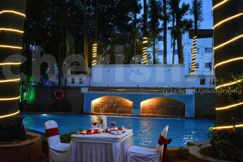 Poolside Candlelight Dinner at Halcyon, Bangalore