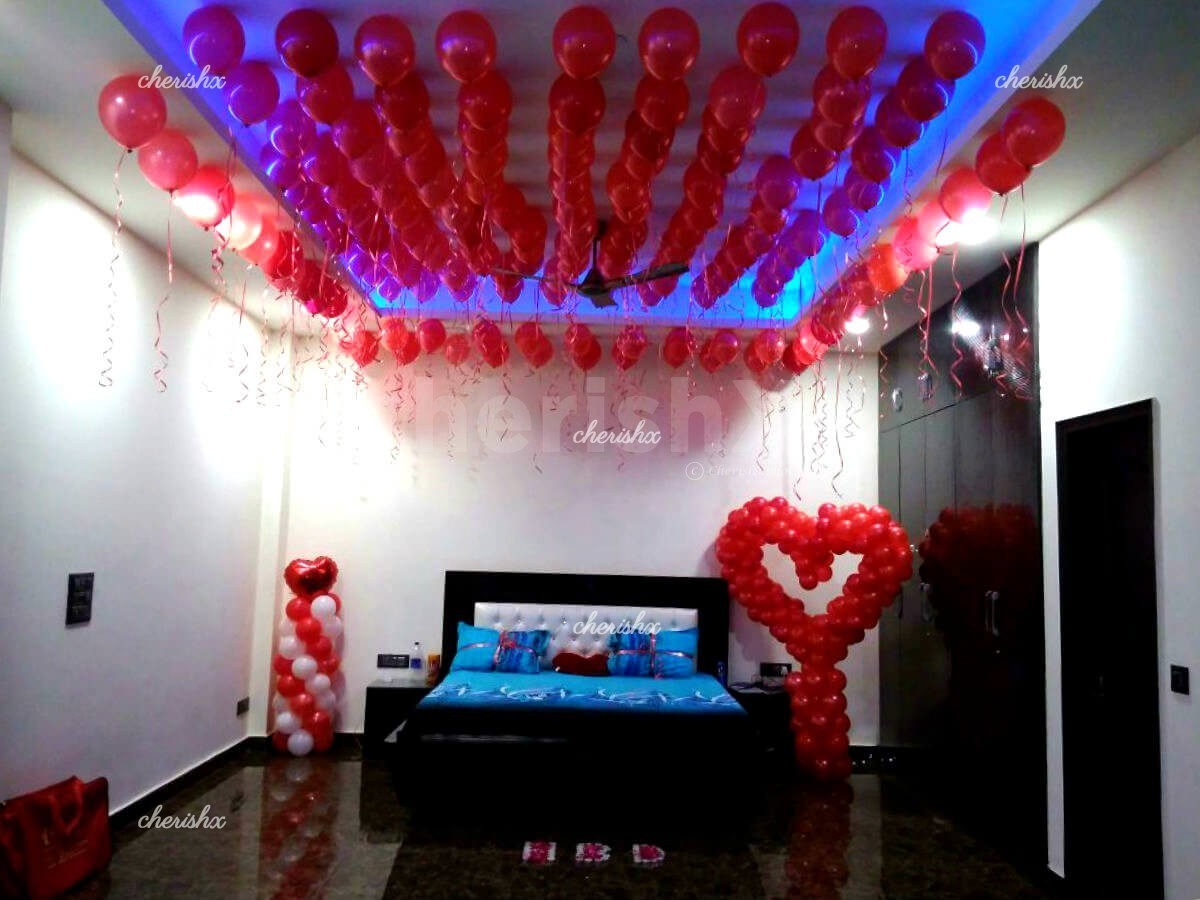 Romantic Balloon Decoration At Home In Indore Cherishx