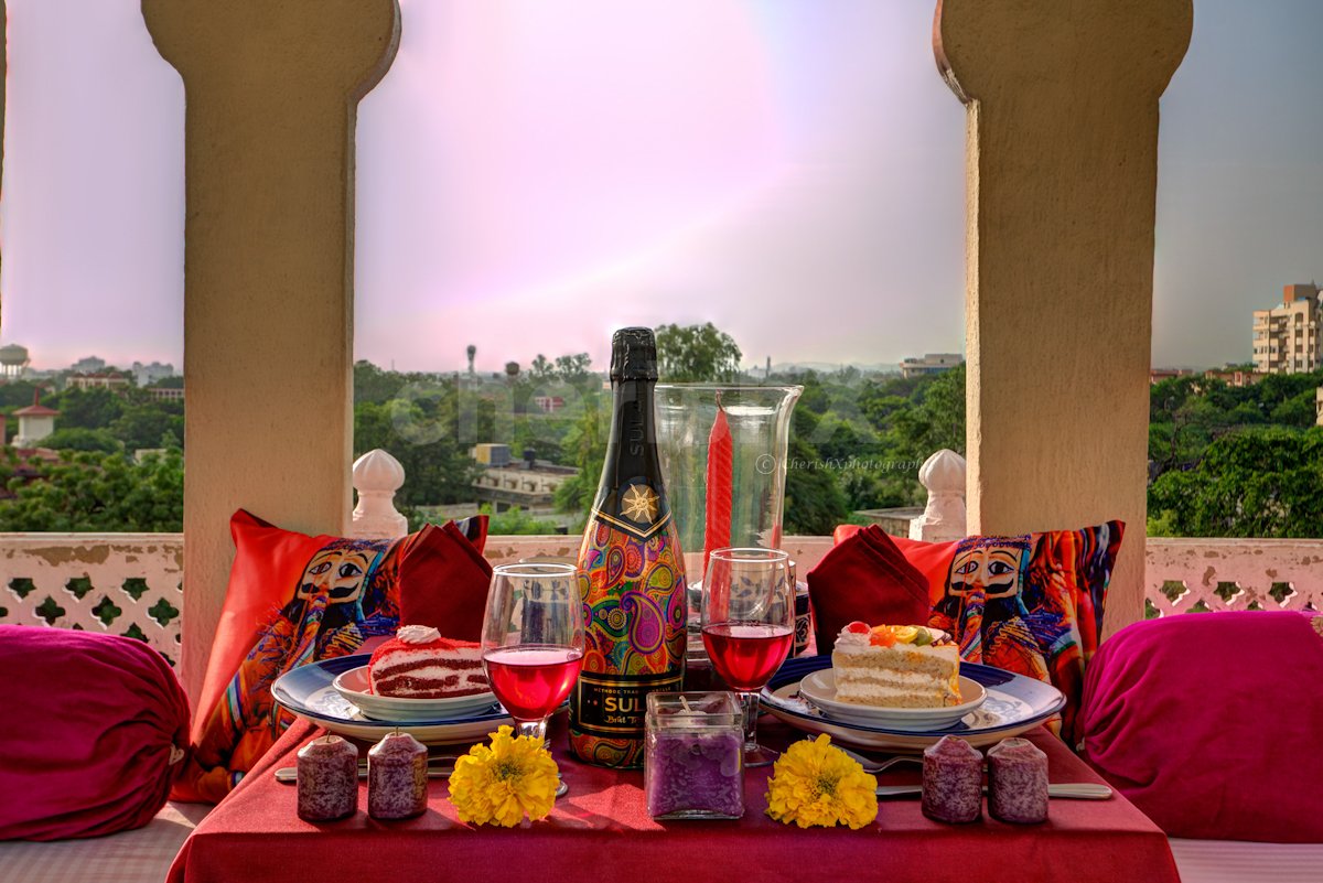 7 course romantic private dinner at heritage hotel in Jaipur