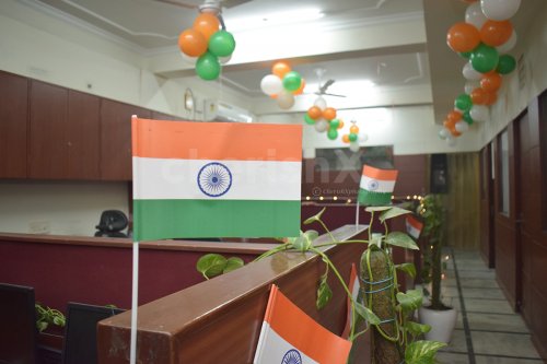 Flags used for decoration in office