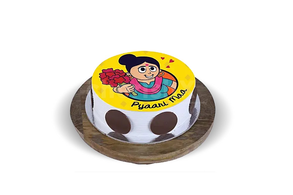 Buy Pyaari Maa Pineapple Photo Cake Online at Best Price | Od