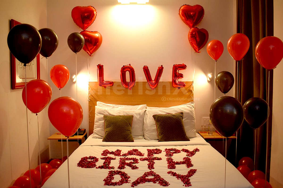 romantic room decoration for husband birthday