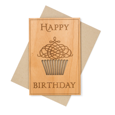 Wooden Birthday card