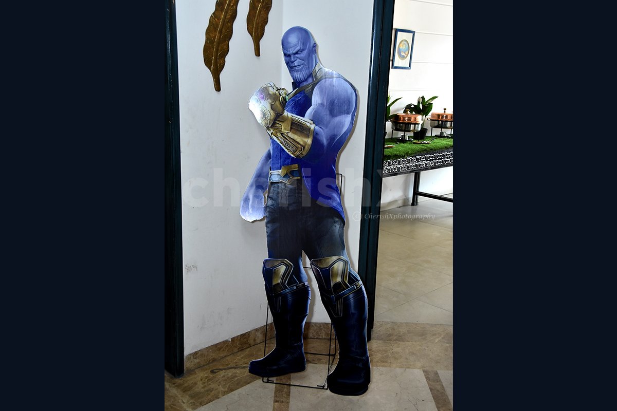 Thanos cut-out to give the perfect Avengers vibe.