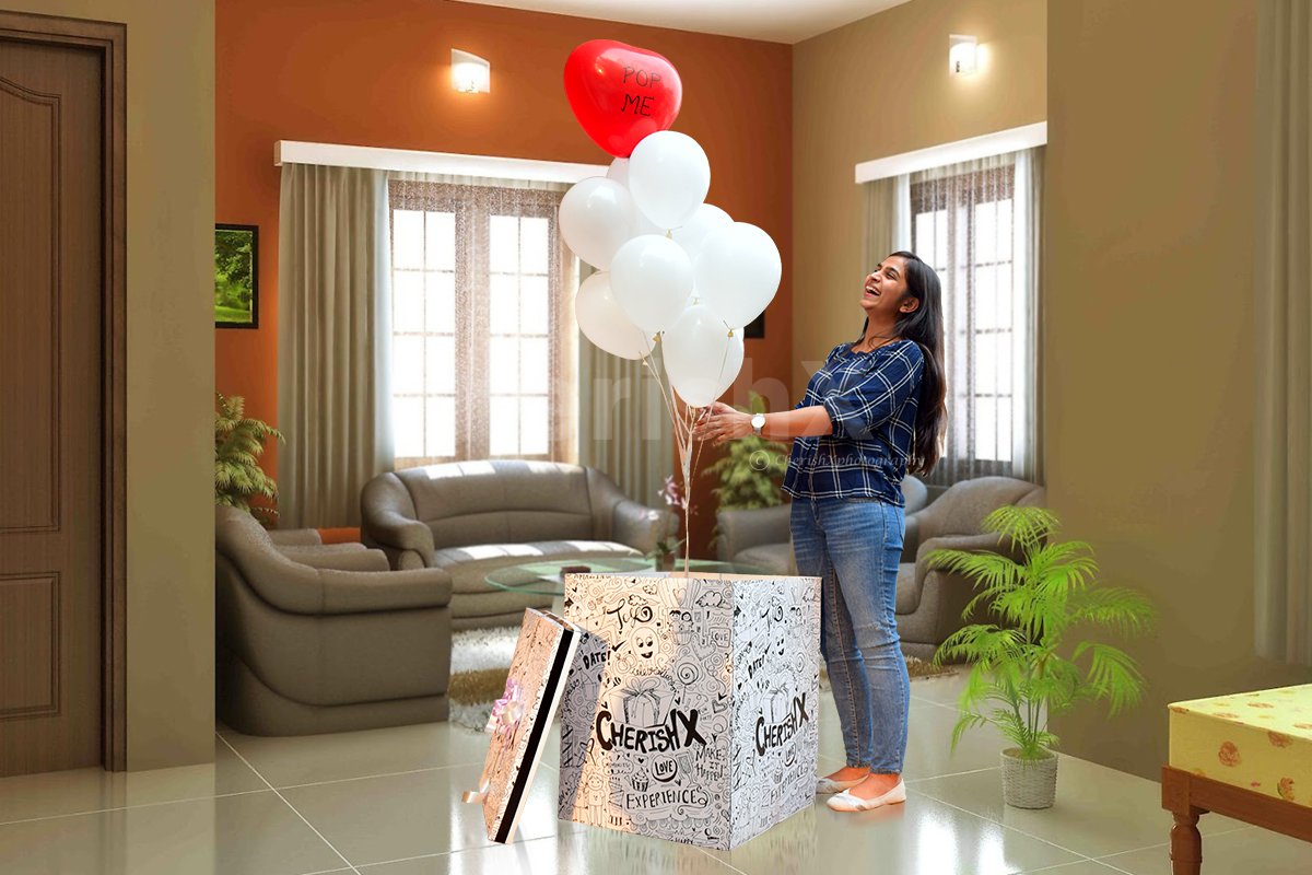 The fascinating Proposal with a Pop is made up of Helium Balloons that contains the surprising element.