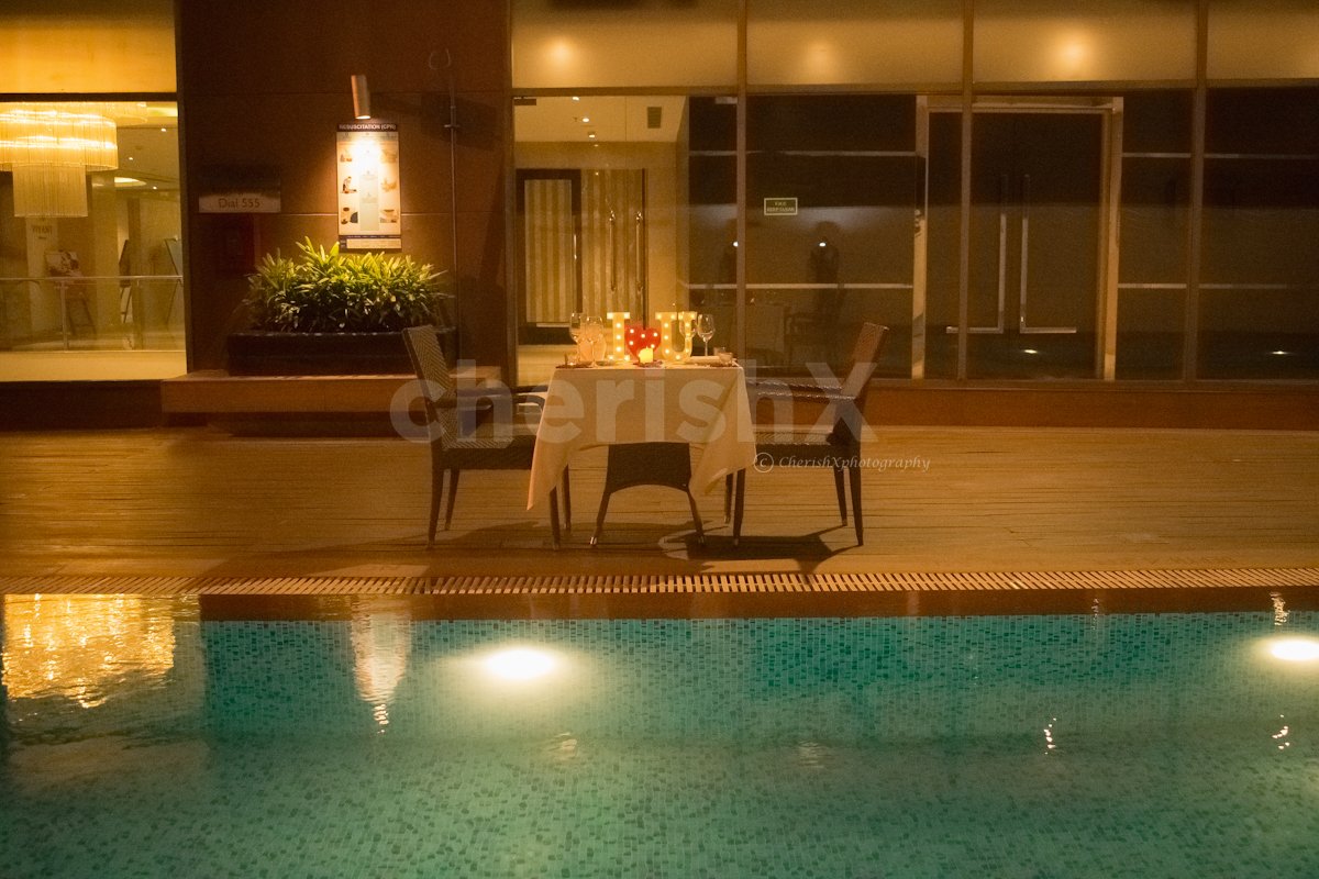 A Candlelight Date By The Poolside in Gurgaon Delhi NCR