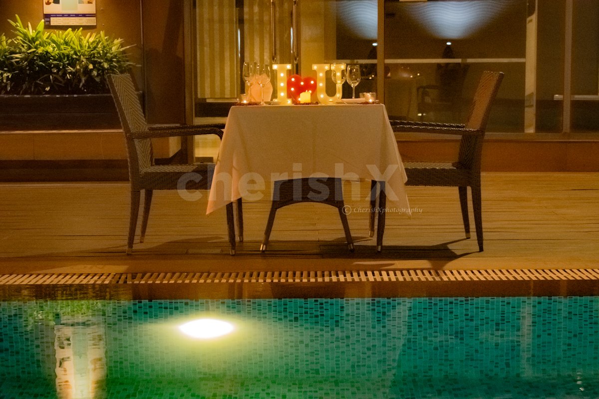 A Candlelight Date By The Poolside in Gurgaon Delhi NCR