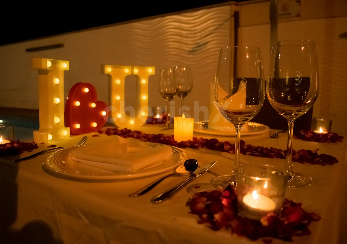 A Candlelight Date By The Poolside in Gurgaon Delhi NCR