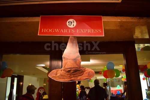 The signs of Harry Potter Magical Platform and the cap.