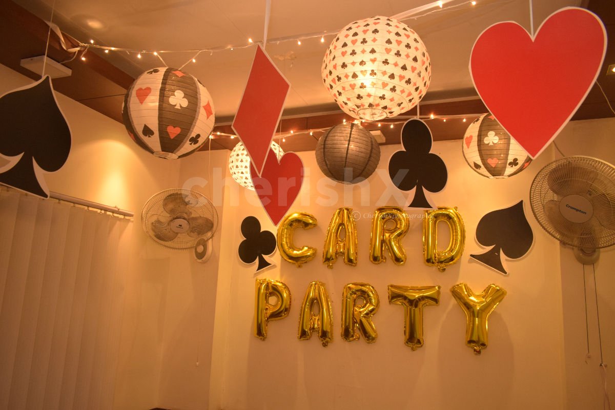 Card Themed Party Decoration With Poker Casino Theme Cutouts In