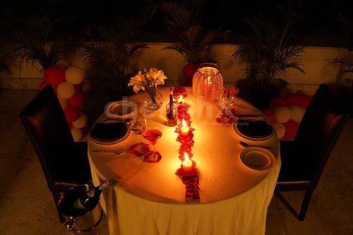 Private Candlelight Dinner with Decorated table in Bangalore
