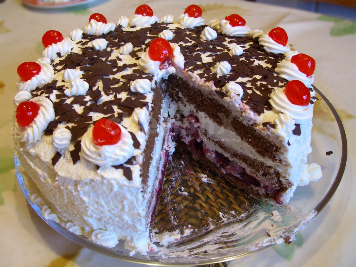 Fresh black forest cake for birthday