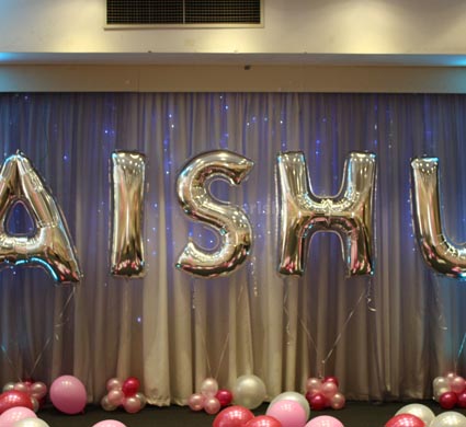 Add 16 inch Letter foil balloons(8 characters)