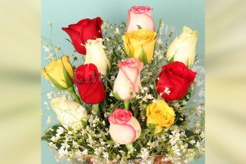 12 fresh & fragrant mixed color roses by cherishx
