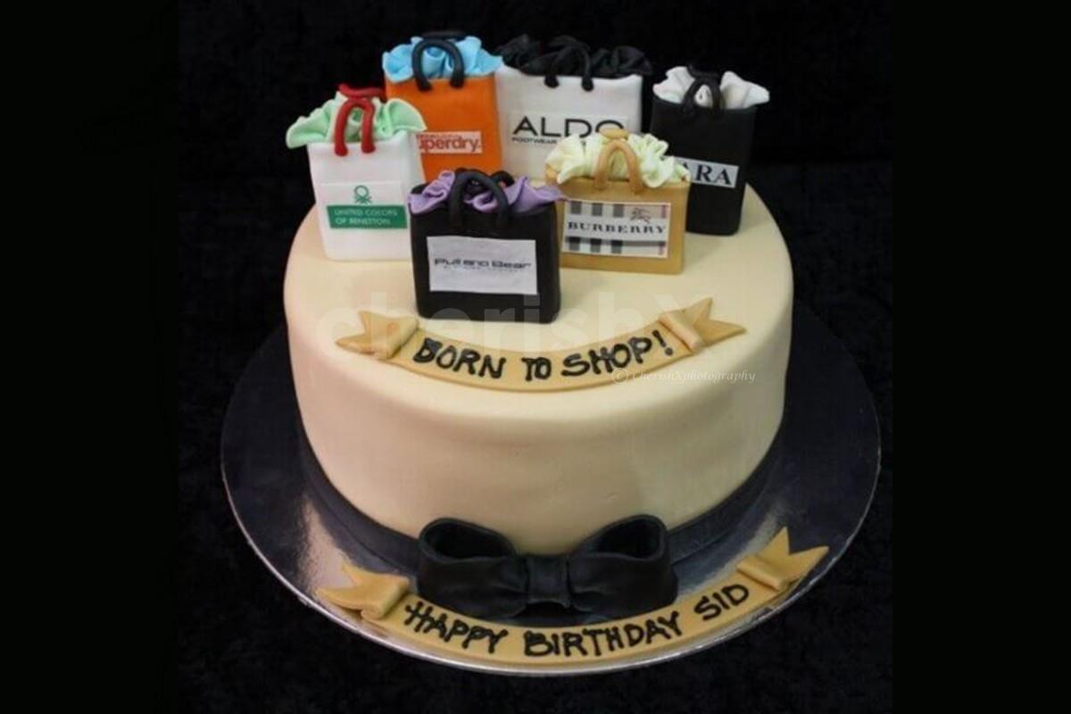 Tasty Designer Cake in Shopping Love Theme Delivered in Delhi