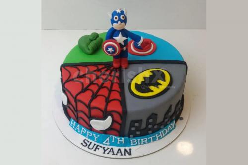 Superhero theme designer cake online delivery