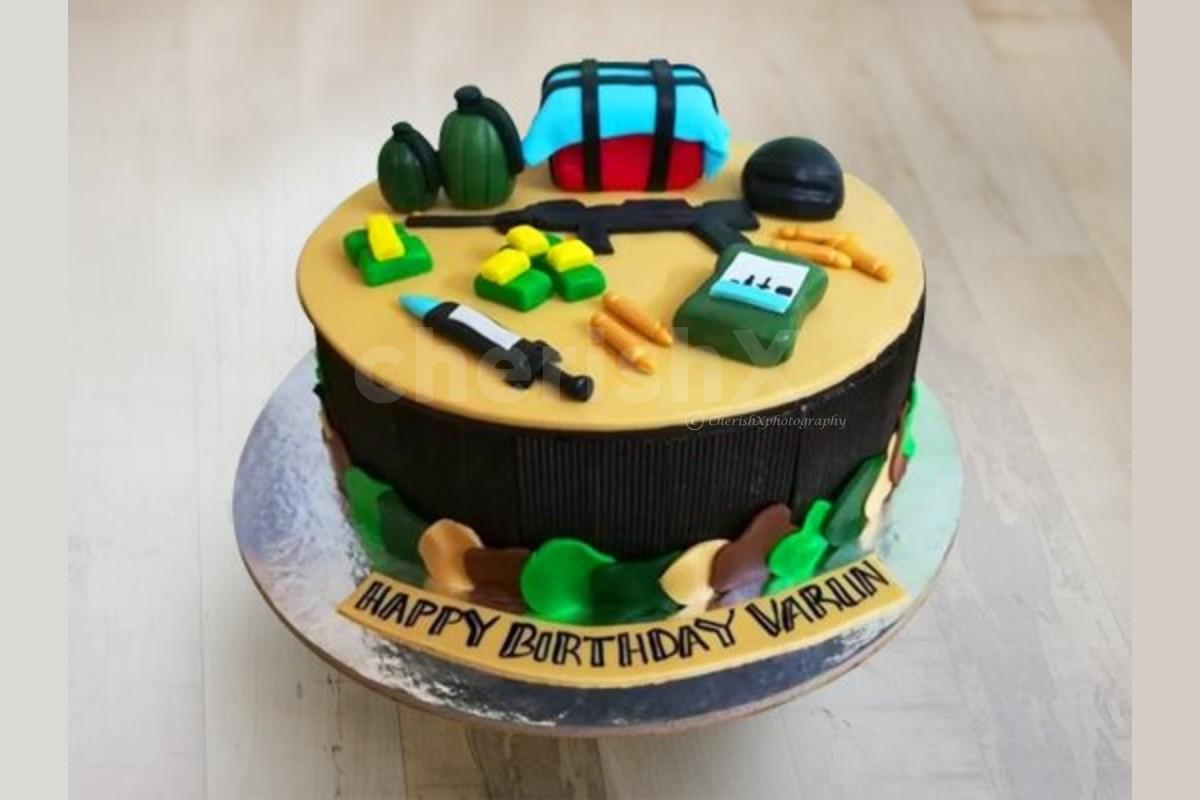 PubG Birthday Cake For Pubg Lover With Name