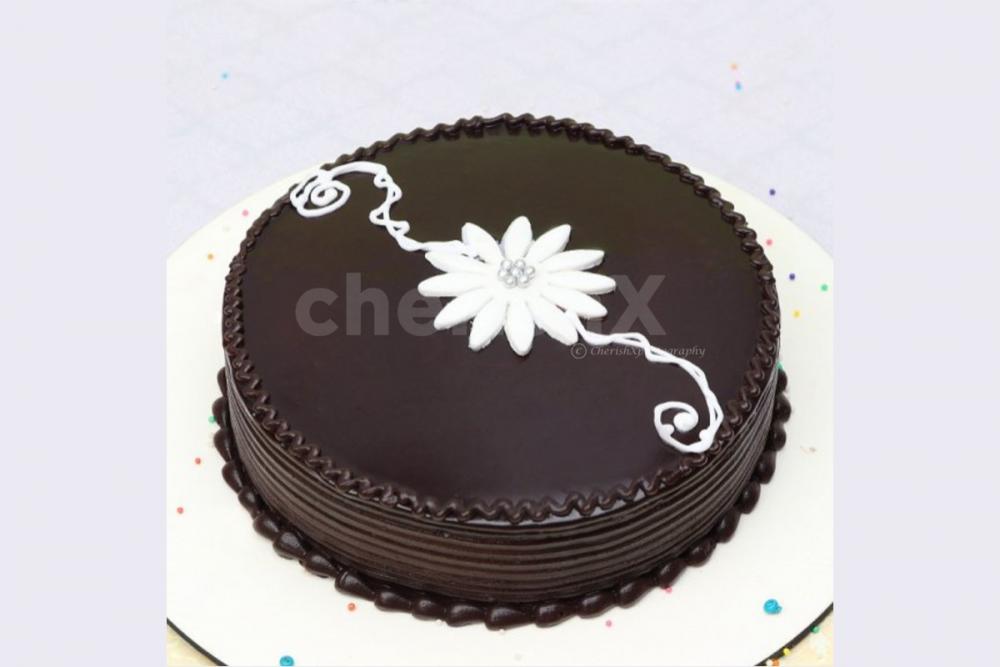 Order Rakhi Special Chocolate Truffle Cake Online Free Shipping in