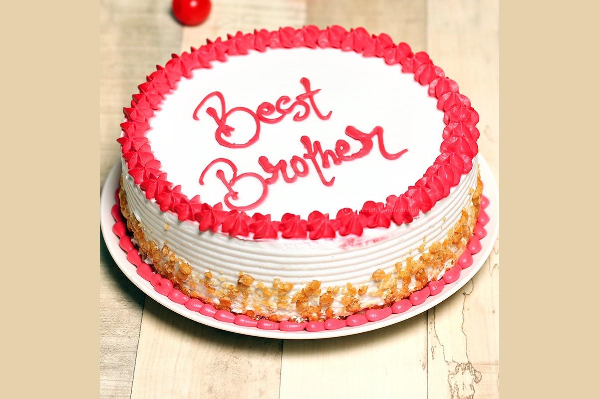 Birthday Cake For Brother Name With Photo Frame Create Images Online