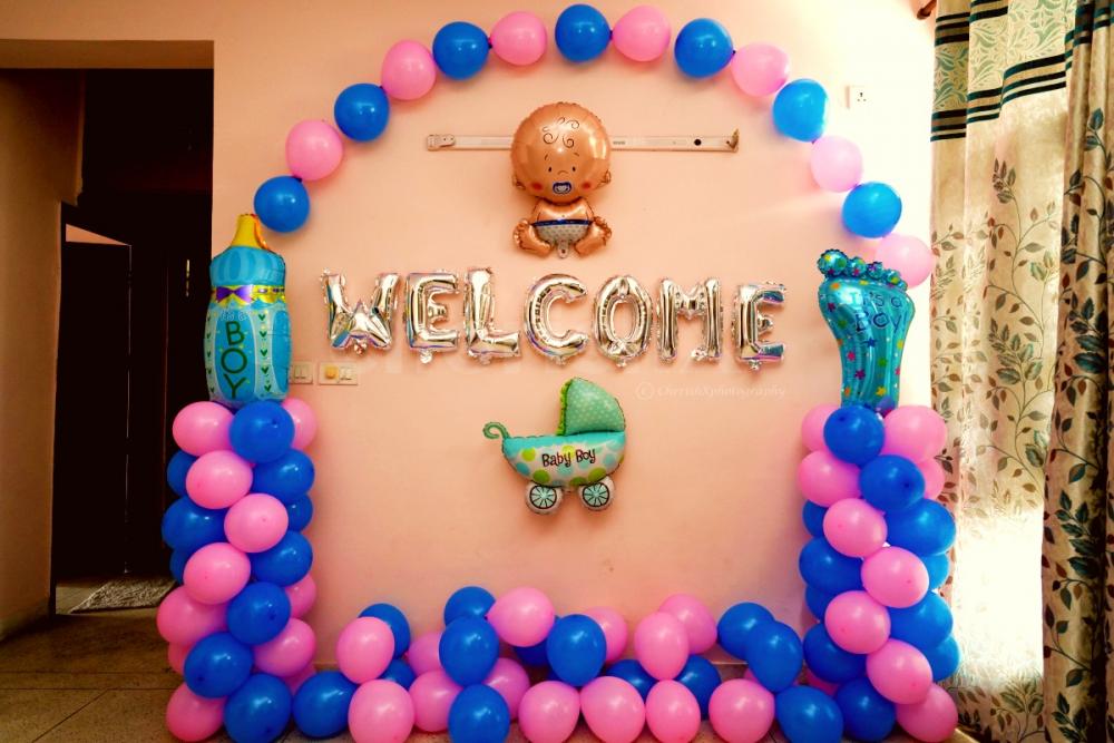 Welcome new born baby decoration at home