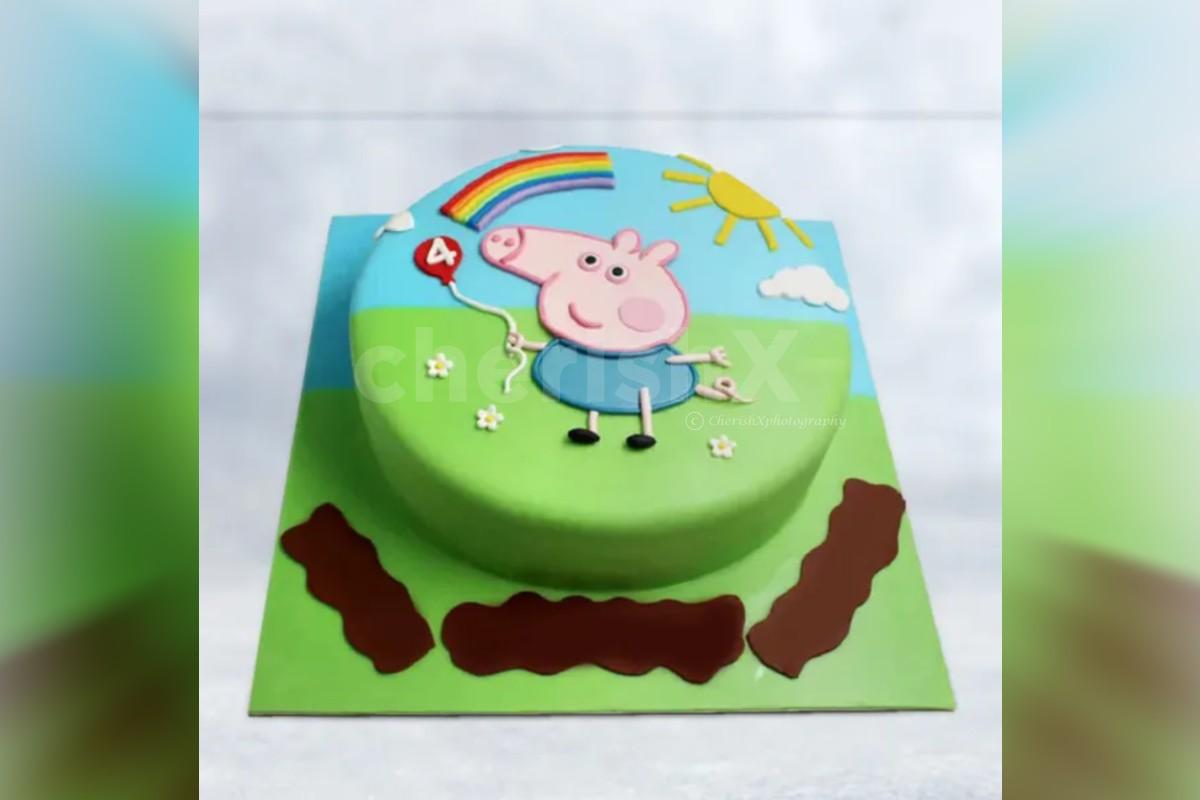 Peppa Pig Fondant Cake  bakehoneycom