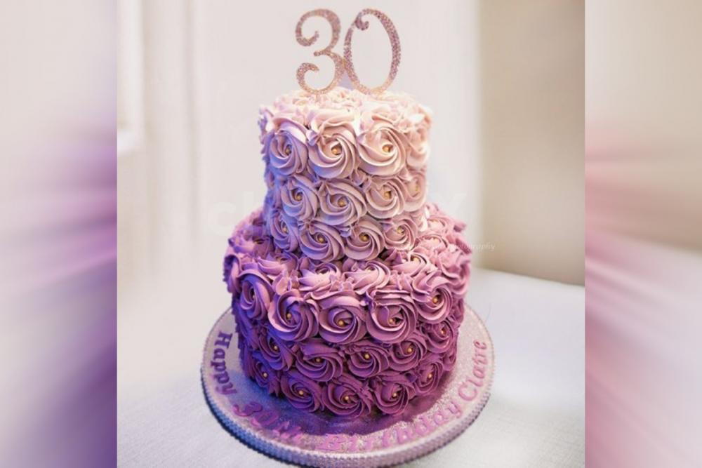 Mrs Spike's Cakes - Two tier 30th Anniversary cake. Topper from Jolly  Designs | Facebook