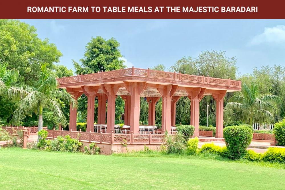 Romantic Farm to Table meals at the Majestic Baradhri