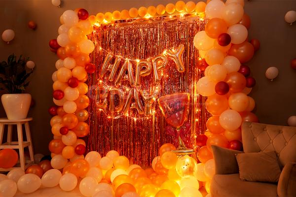Surprise your loved one with this Glorious Rosegold Birthday room decor at home.