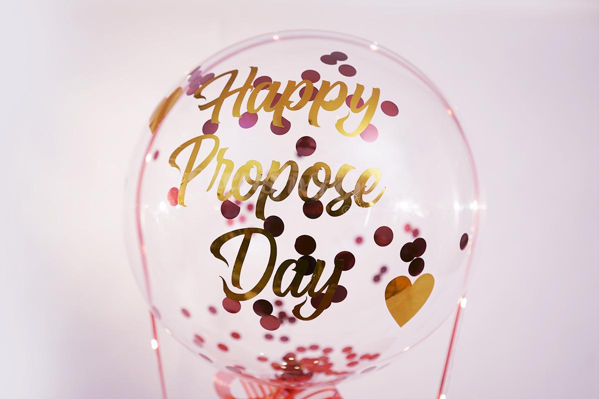 Bring in this beautiful Bubble Balloon Propose Day Bucket and make your proposal impressive!