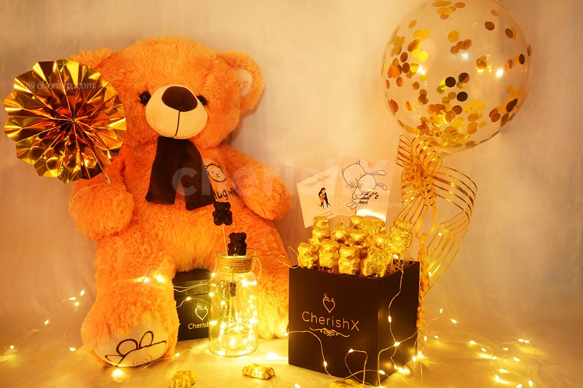 Shower your love this Teddy Day by gifting CherishX's Teddy With Balloon Bucket !!