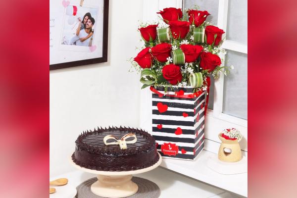 Truffle Cake Rose Combo