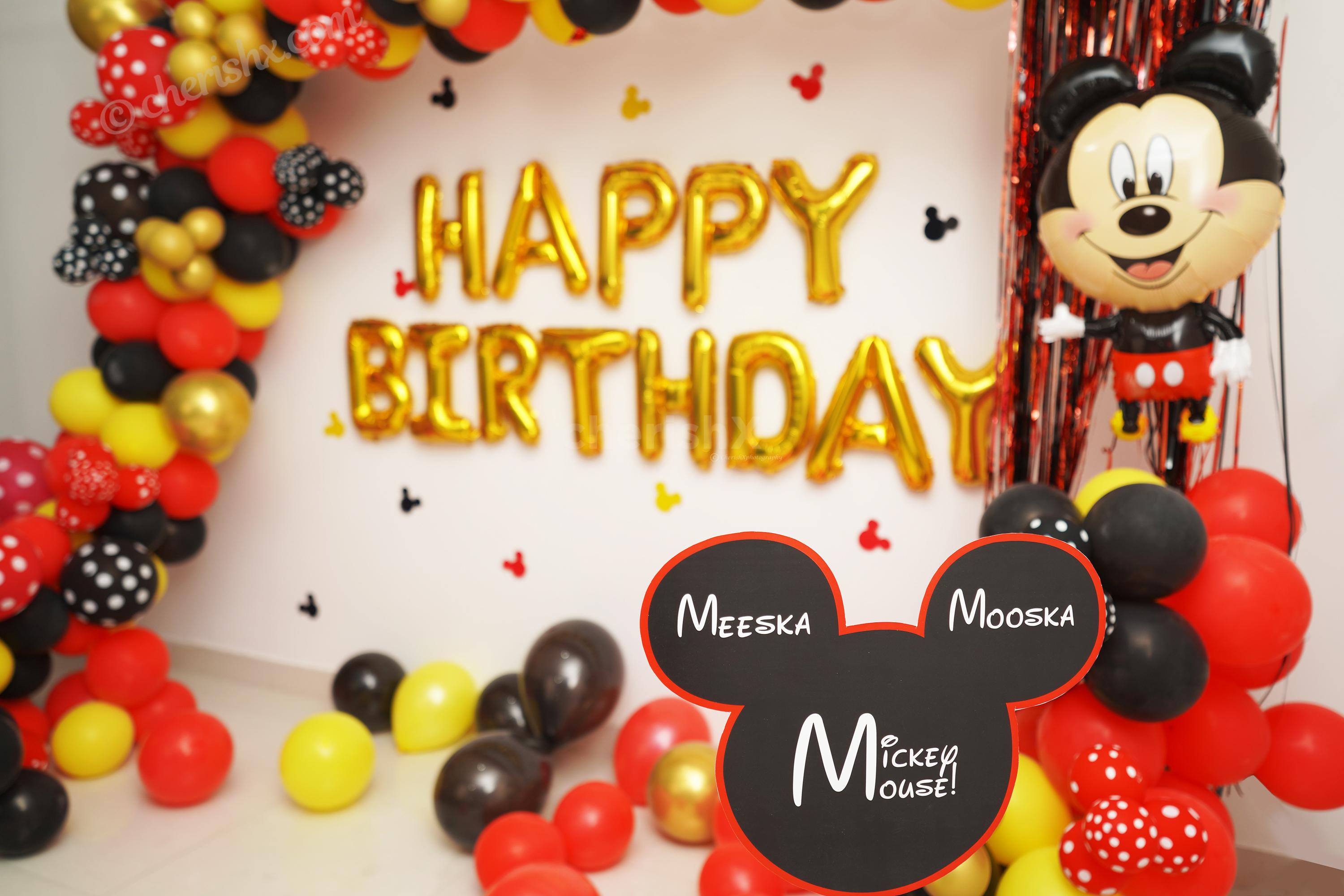 1. Plan your child's birthday with CherishX's Mickey Mouse Birthday Theme Decor!