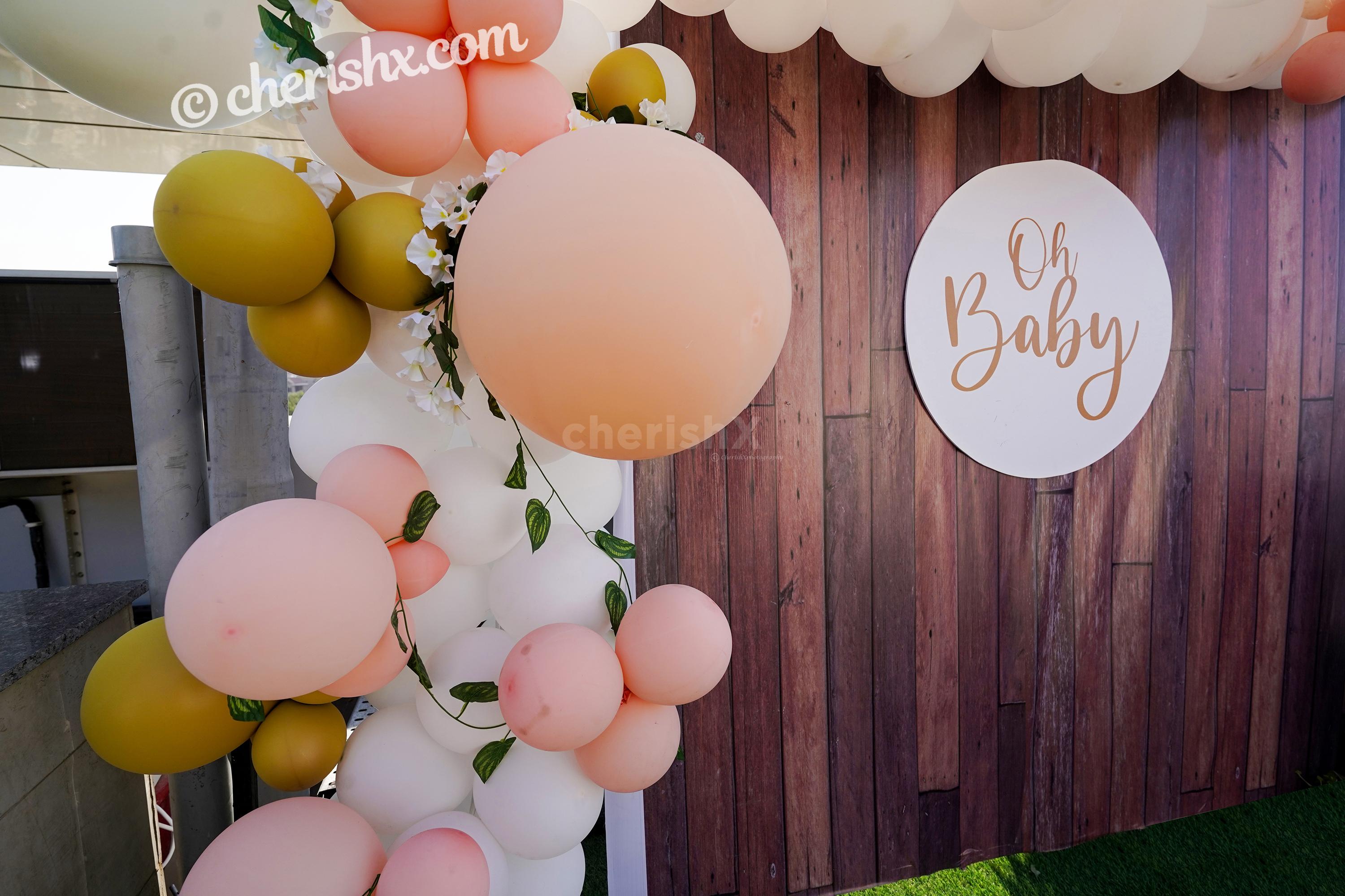 Make the day special for the 'Mother to be' by booking a wonderful Peach Colored Baby Shower Decor by CherishX!
