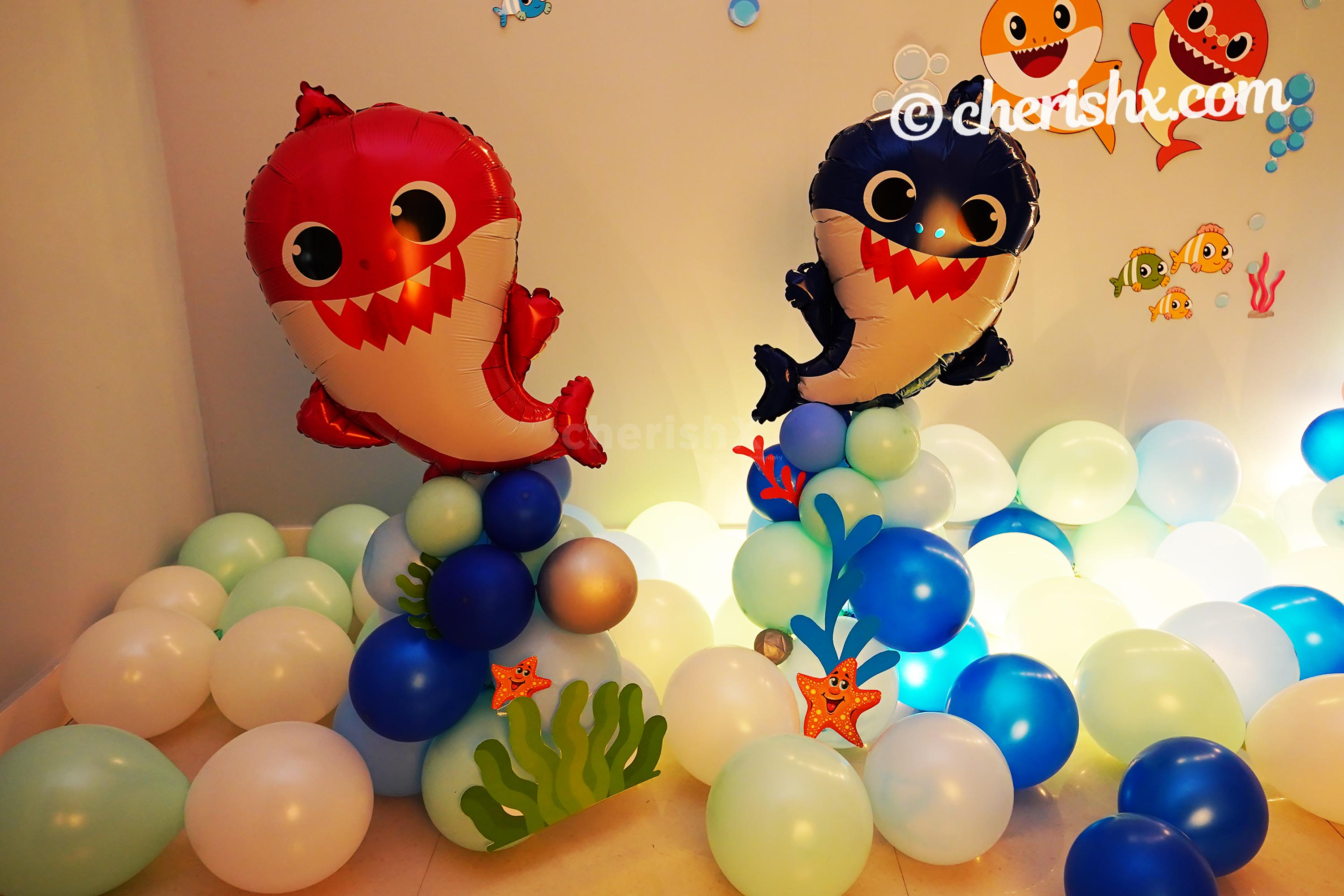 Baby Shark Birthday Balloon Decor
