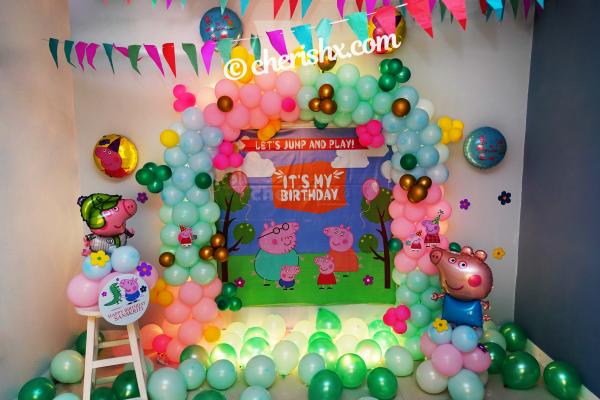 Throw a wonderful party by booking CherishX's Peppa Pig Birthday Theme Decor