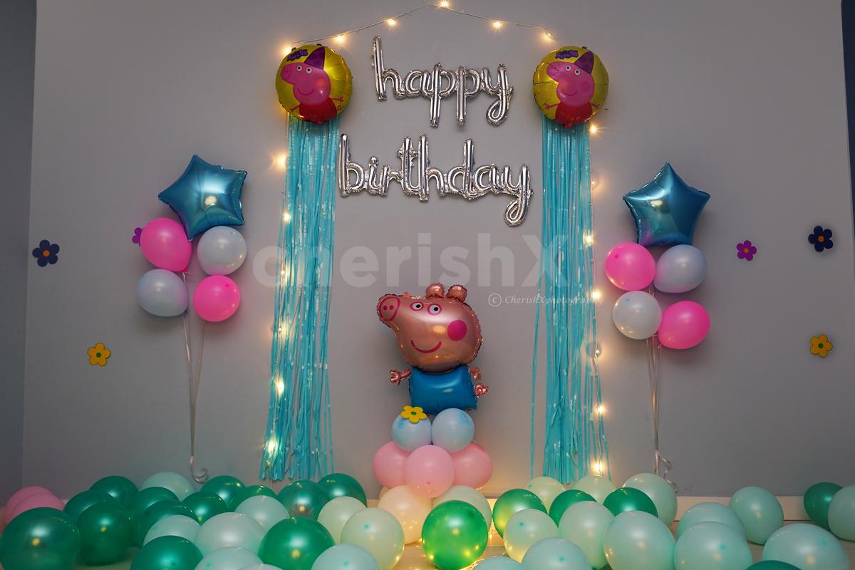 Surprise your child with an awesome CherishX's Peppa Pig Surprise Birthday Decoration!