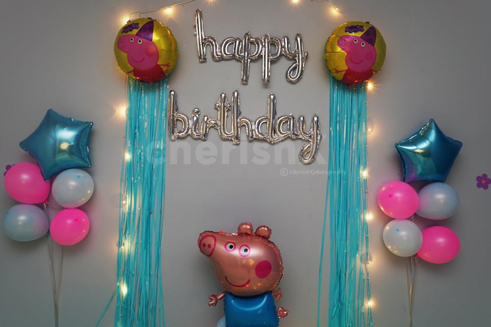 Celebrate your kid's birthday with CherishX's Peppa Pig Themed Birthday decor for an amazing Party!