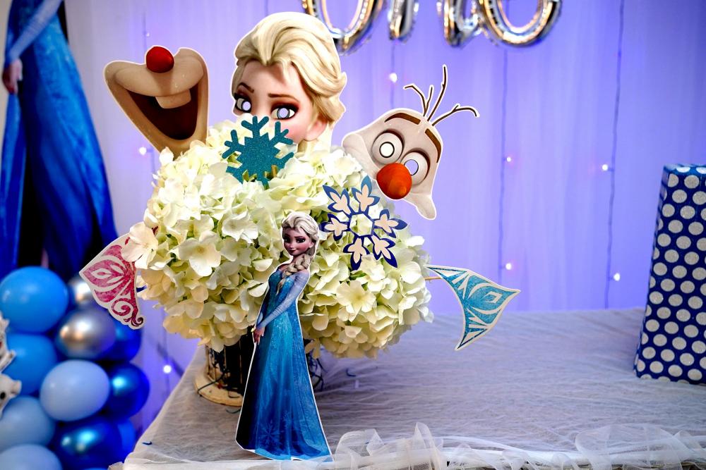 The Frozen Themed Decoration includes various character cut-outs such as Elsa, Anna and Olaf.