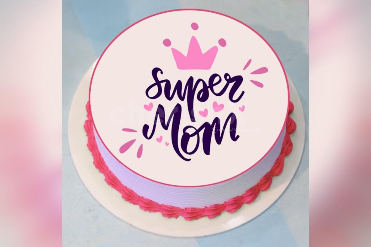 Buy Mother's Day Gifts Online or Send a delicious "Super Mom" Photo Cake anywhere in Delhi, Gurgaon, Noida, NCR, Bangalore, Jaipur