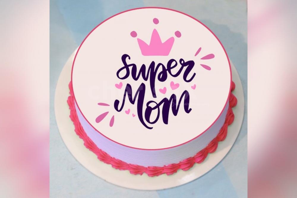 Order Mothers Day Special Super Mom Photo Cake Online Free Shipping in Delhi, NCR, Bangalore, Jaipur