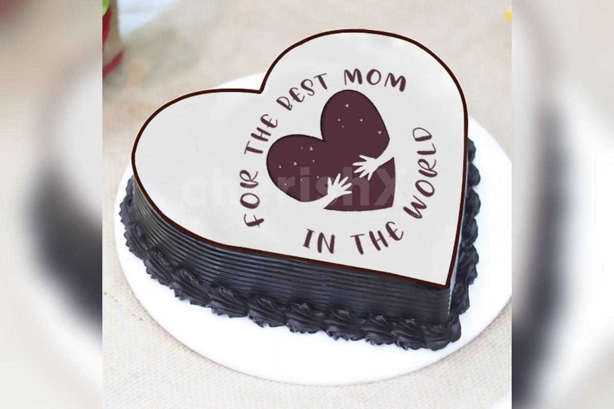 Buy Online or Send a delicious "The Best Mom"  Photo Cake anywhere in Delhi, Gurgaon, Noida, NCR, Bangalore, Jaipur